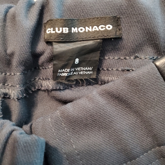 Club Monaco Charcoal Gray Faux Leather Trim Pants - Picture 5 of 5